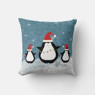 Christmas Penguins Pillow