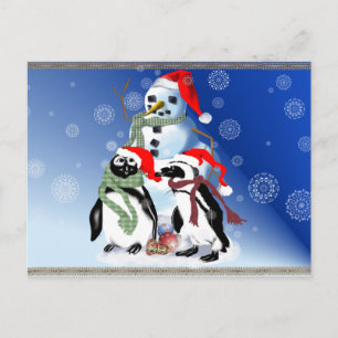 Christmas Penquin and Snowman Postcards