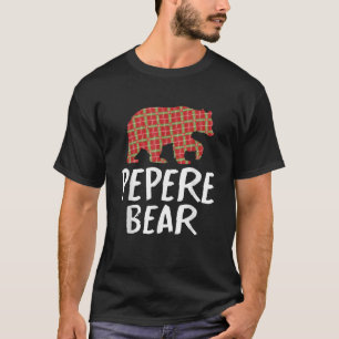 Christmas Pepere Bear Red Buffalo Plaid Xmas Falim T-Shirt