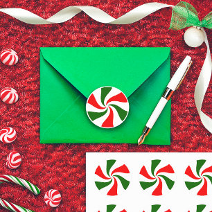 Christmas Peppermint Candy Classic Round Sticker