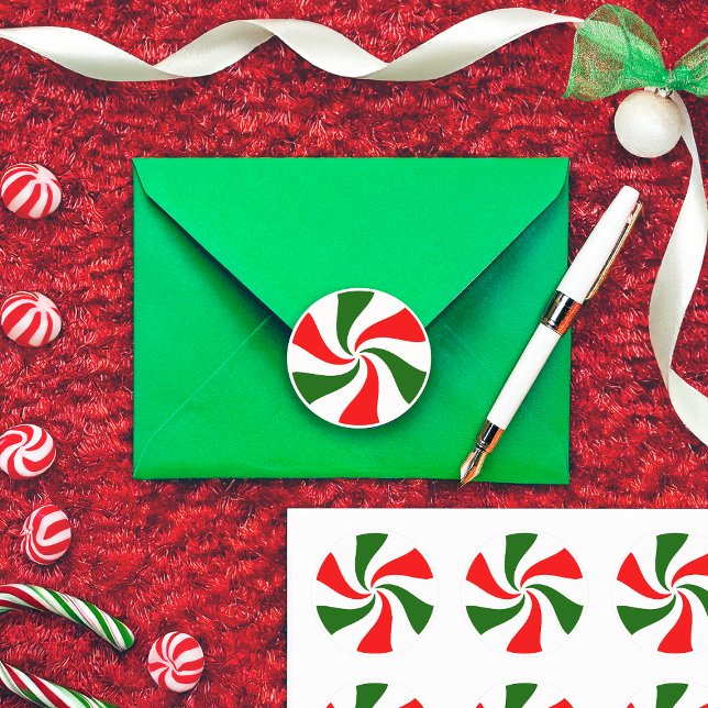 Christmas Peppermint Candy Classic Round Sticker (Creator Uploaded)