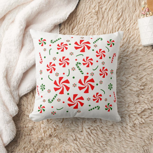Christmas Peppermint Candy Cushion (Blanket)