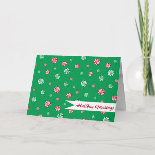 Christmas Peppermint Candy Green Holiday Greetings