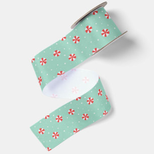 Christmas Peppermint Candy Holiday Cute Mint Green Satin Ribbon