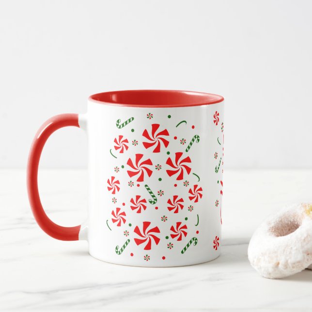 Christmas Peppermint Candy Mug (With Donut)