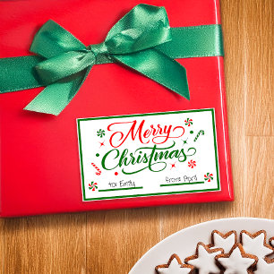 Christmas Peppermint Candy Rectangular Sticker