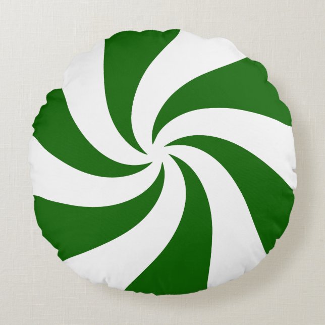 Christmas Peppermint Candy Round Cushion (Front)