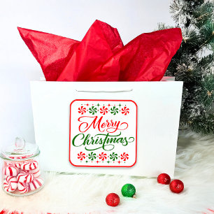 Christmas Peppermint Candy Square Sticker