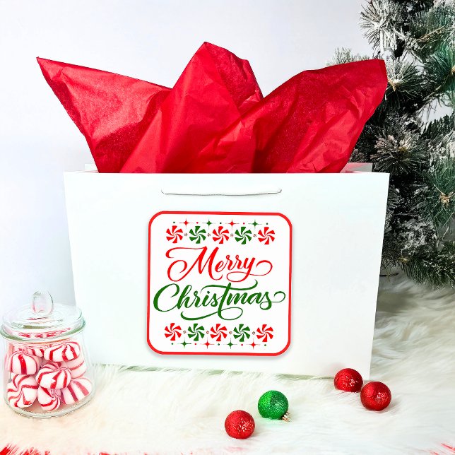 Christmas Peppermint Candy Square Sticker (Creator Uploaded)