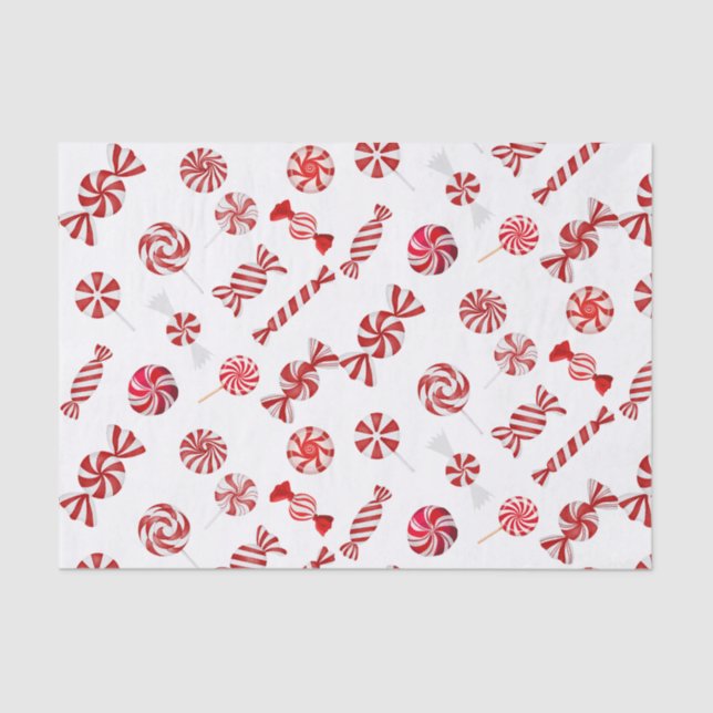 Christmas Peppermint Candy  Tissue Paper (Front)