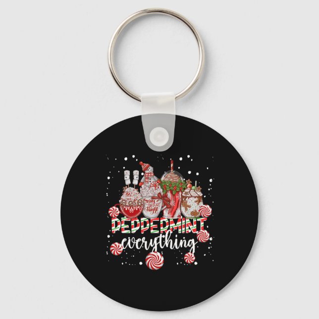 Christmas Peppermint Everything Coffee Chocolate M Key Ring (Front)