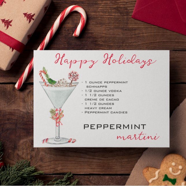 Christmas Peppermint Martini Cocktail Recipe   Holiday Card (Creator Uploaded)