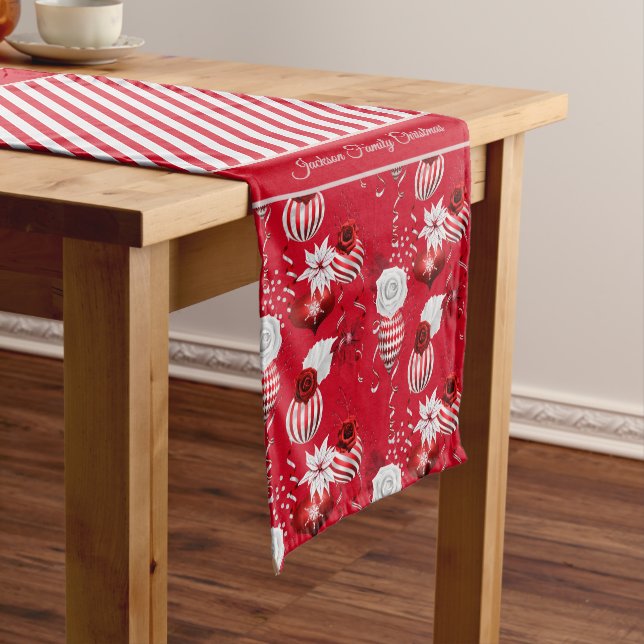 Christmas Peppermint Print Medium Table Runner (In Situ)