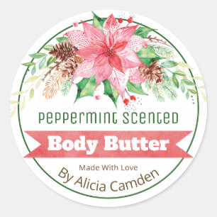 Christmas Peppermint Scented Body Butter Labels