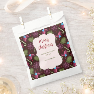 Christmas Peppermint Sticks and Holly Berries Favour Bag