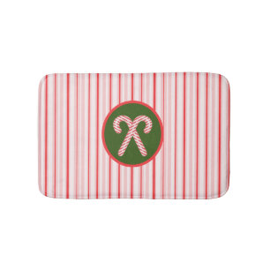 Christmas/peppermint striped bath mat