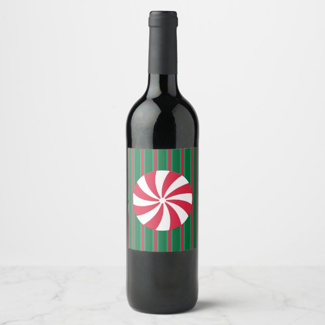 Christmas Peppermint Wine Label (Front)