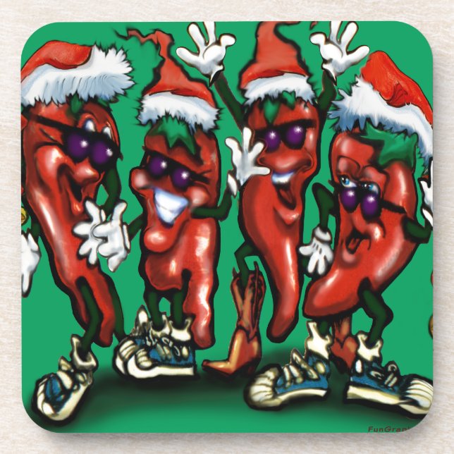 Christmas Peppers Coaster (Front)