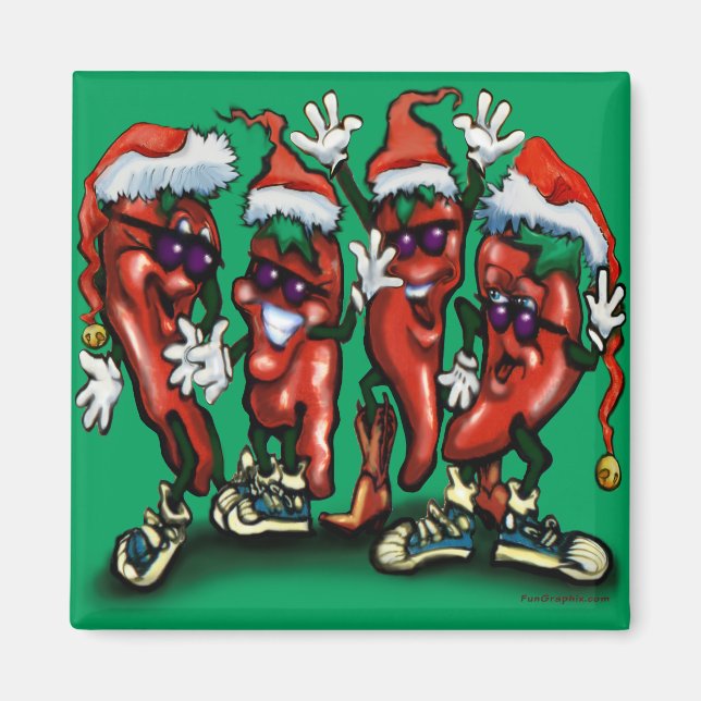 Christmas Peppers Magnet (Front)