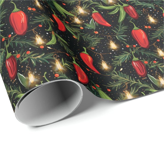 Christmas Peppers Wrapping Paper (Roll Corner)