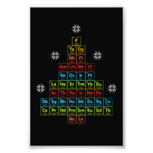 Christmas Periodic Table Christmas Photo Print