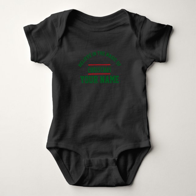 Christmas personalised Baby Jersey Bodysuit (Front)