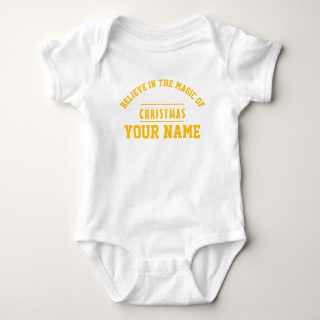 Christmas personalised Baby Jersey Bodysuit colou (Front)