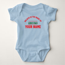  Christmas personalised Baby Jersey Bodysuit colou