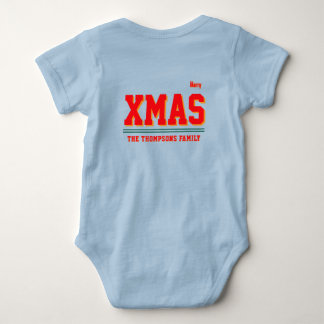 Christmas personalised Baby Jersey Bodysuit colour