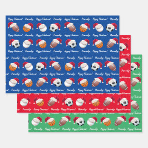 Christmas Personalised Baller Sports Wrapping Paper Sheet