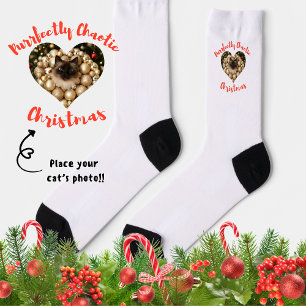 Christmas Personalised Cat Heart Photo Frame Socks