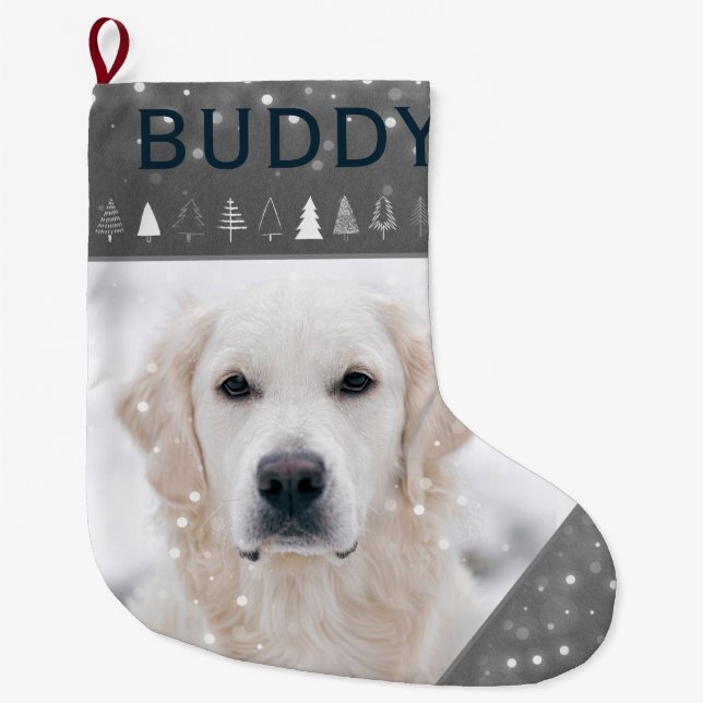 Christmas Personalised Dog or Cat Photo Stocking (Front)