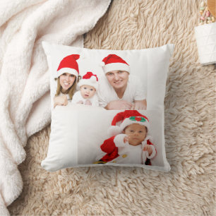 Christmas Personalised Family Photo Collage Santa Cushion