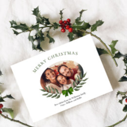 Christmas personalised family photo minimlist xmas holiday card
