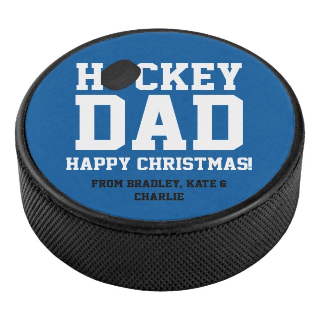 Christmas Personalised Hockey Dad Puck (3/4)