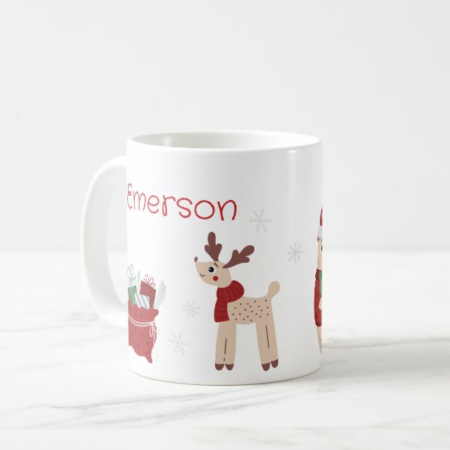 Christmas Personalised Mug for Kids (Front Left)