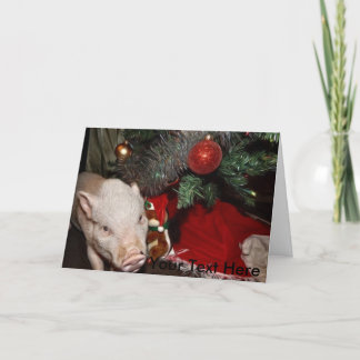 Christmas Personalised Painted Mini Pig Card