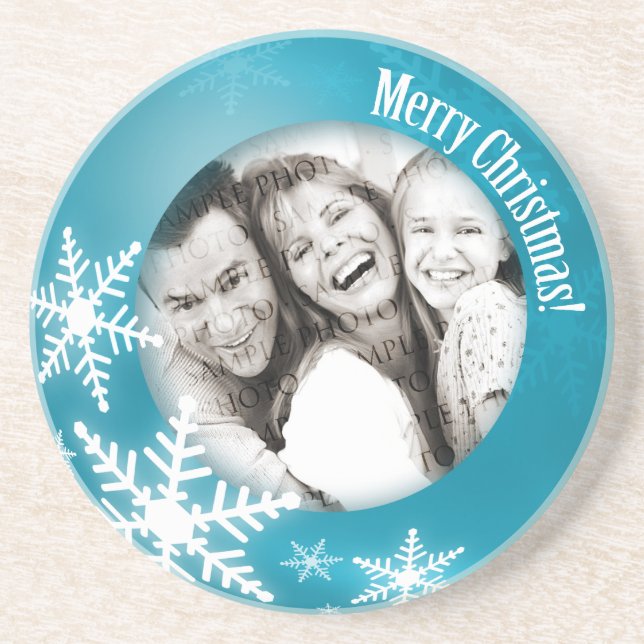 Christmas Personalised photo coaster (Front)