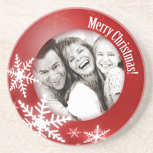 Christmas Personalised photo coaster (Front)