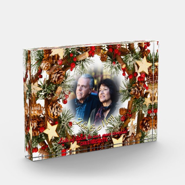 Christmas personalised Photo Frame Photo Block (Left)