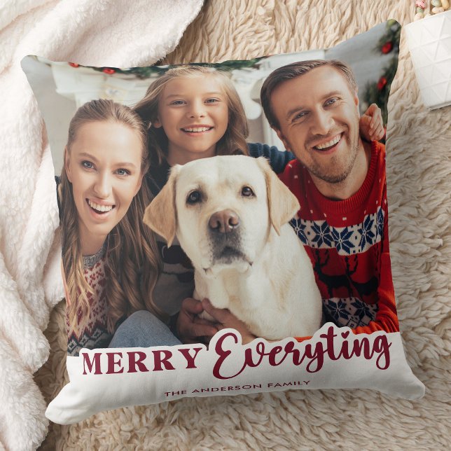 Christmas Personalised Photo Merry Everything Cushion (Creator Uploaded)