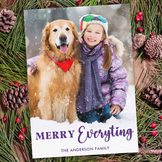 Christmas Personalised Photo Merry Everything  Holiday Card (Creator Uploaded)