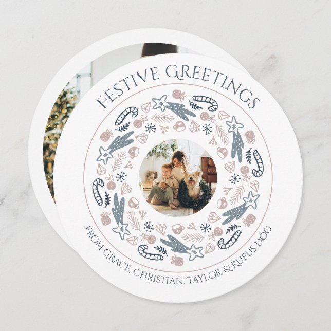 Christmas Personalised Photo Template Holiday (Front/Back)