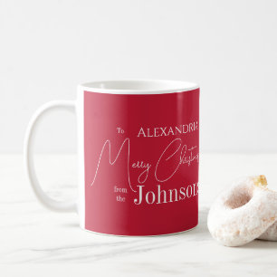 Christmas Personalised Red Family Coffee Mug
