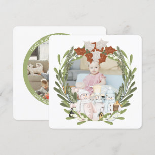 Christmas Personalised Snowman Photo Frame Holiday Card