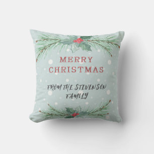 Christmas, Personalised, Spruce, mistletoe Cushion