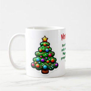 Christmas personalised teachers coffee mug gift