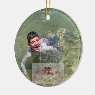 Christmas Personalised Typography Ceramic Ornament