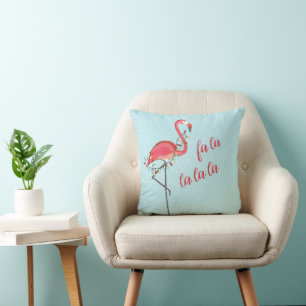 Christmas Personalised Watercolor Pink Flamingo Cushion