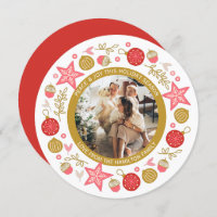 Christmas Personalised Wreath Photo Frame Round